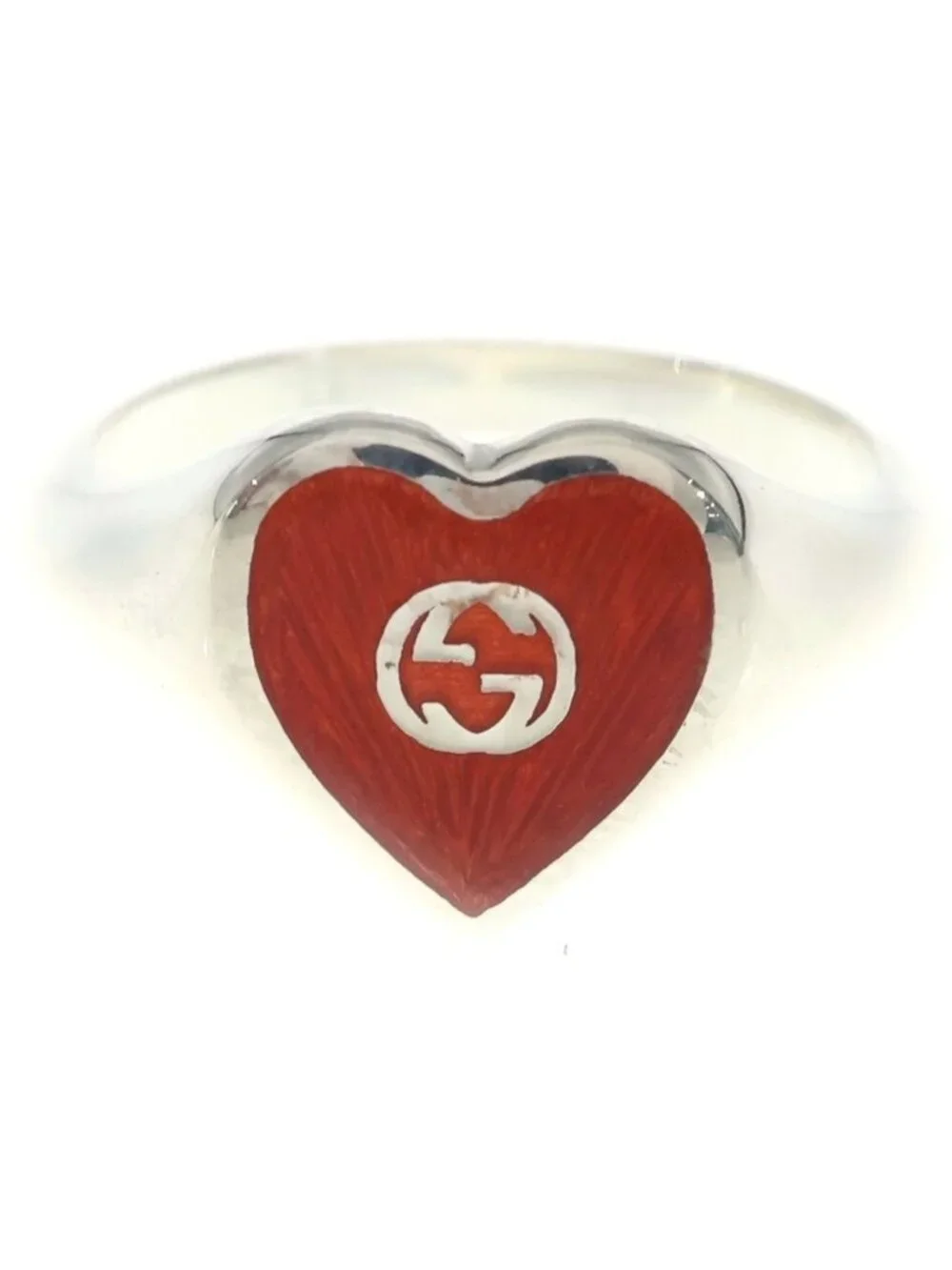 Gucci Interlocking G Heart Ring Silver